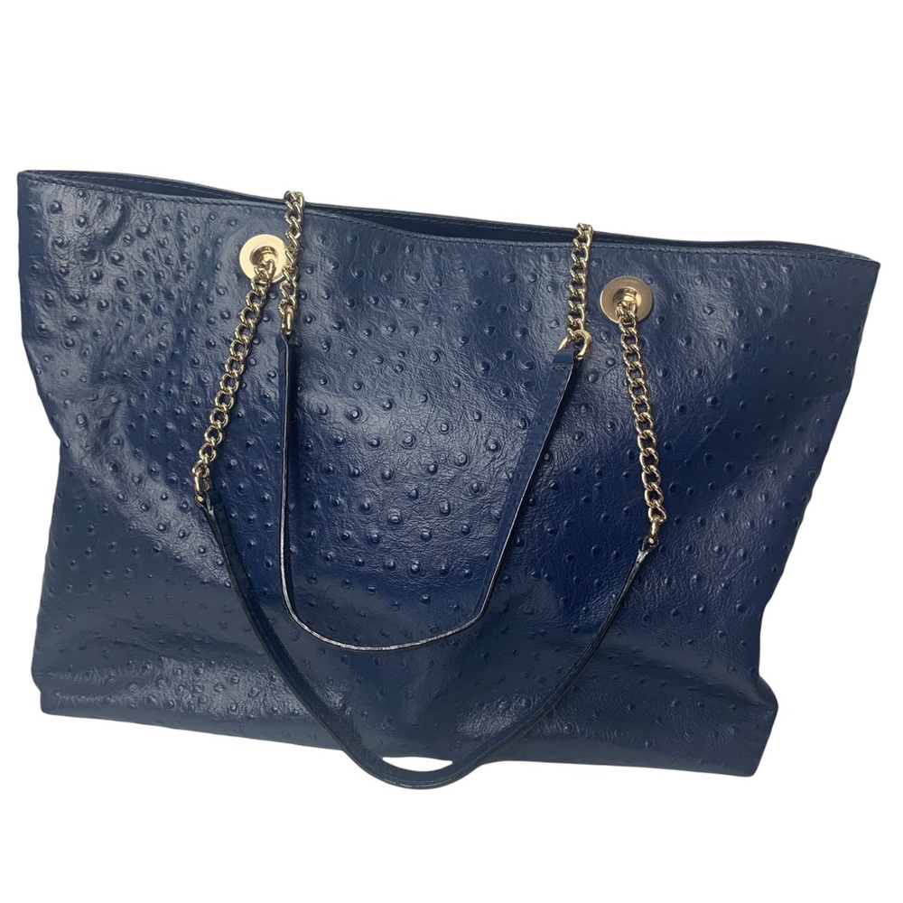 Kate Spade a la vita ostrich halsey Large Navy Leather Bag - Picture 7 of 16